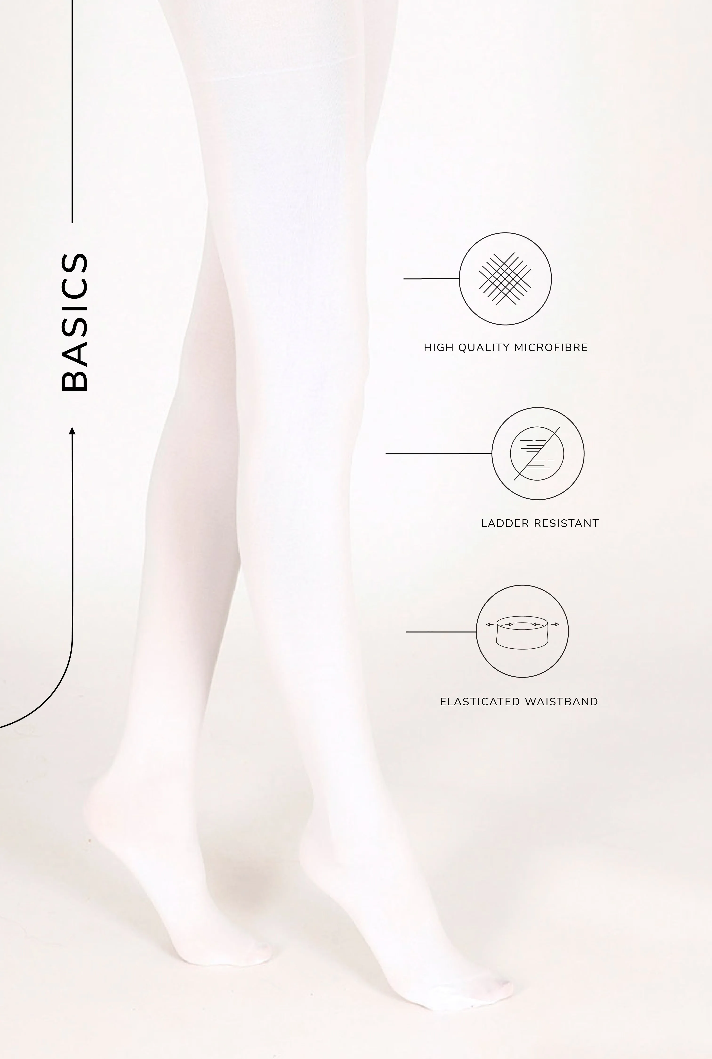 100 Denier Tights - White