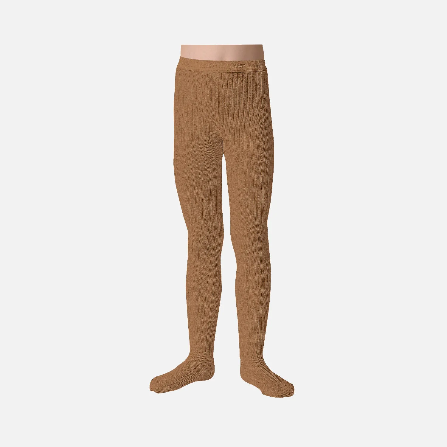 Baby & Kids Cotton Rib Tights - Caramel