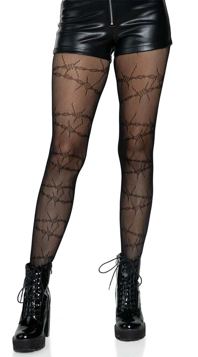 Barbed Wire Fishnet Tights