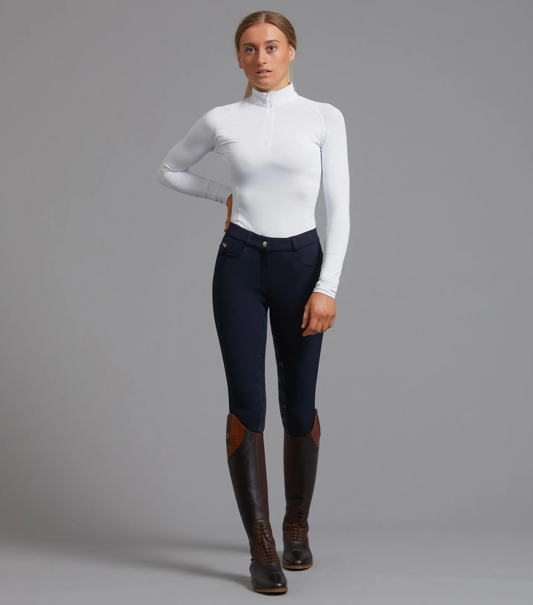 Cassa Ladies Full Seat Gel Riding Breeches Navy