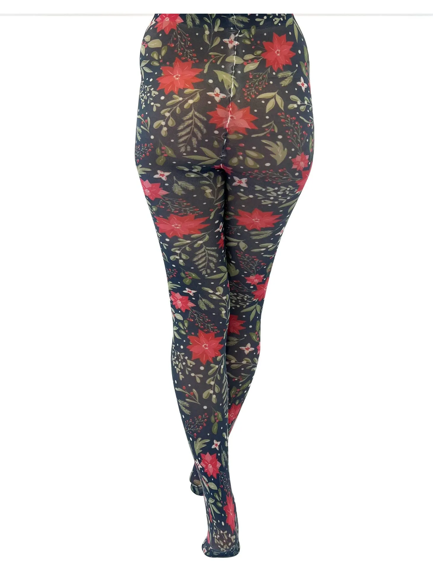 Christmas Floral Print Tights