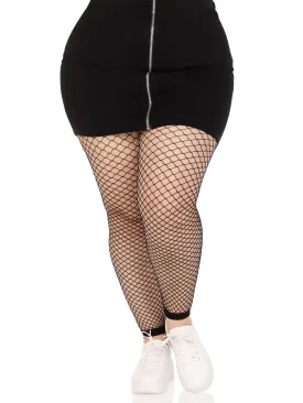 Delilah Plus Size Fishnet Footless Tights