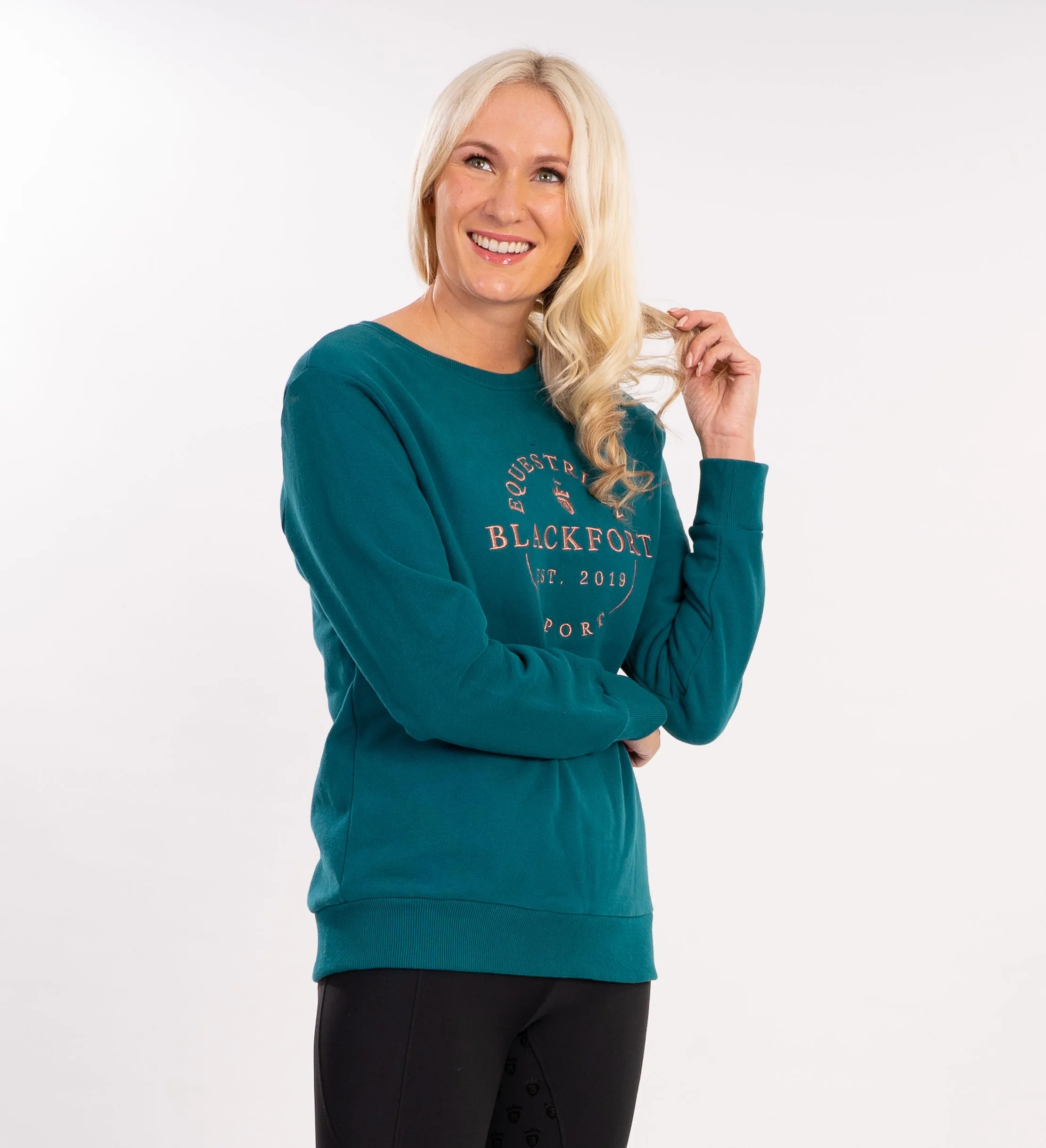 Emerald Green & Rose Gold - Round Neck Sweatshirt