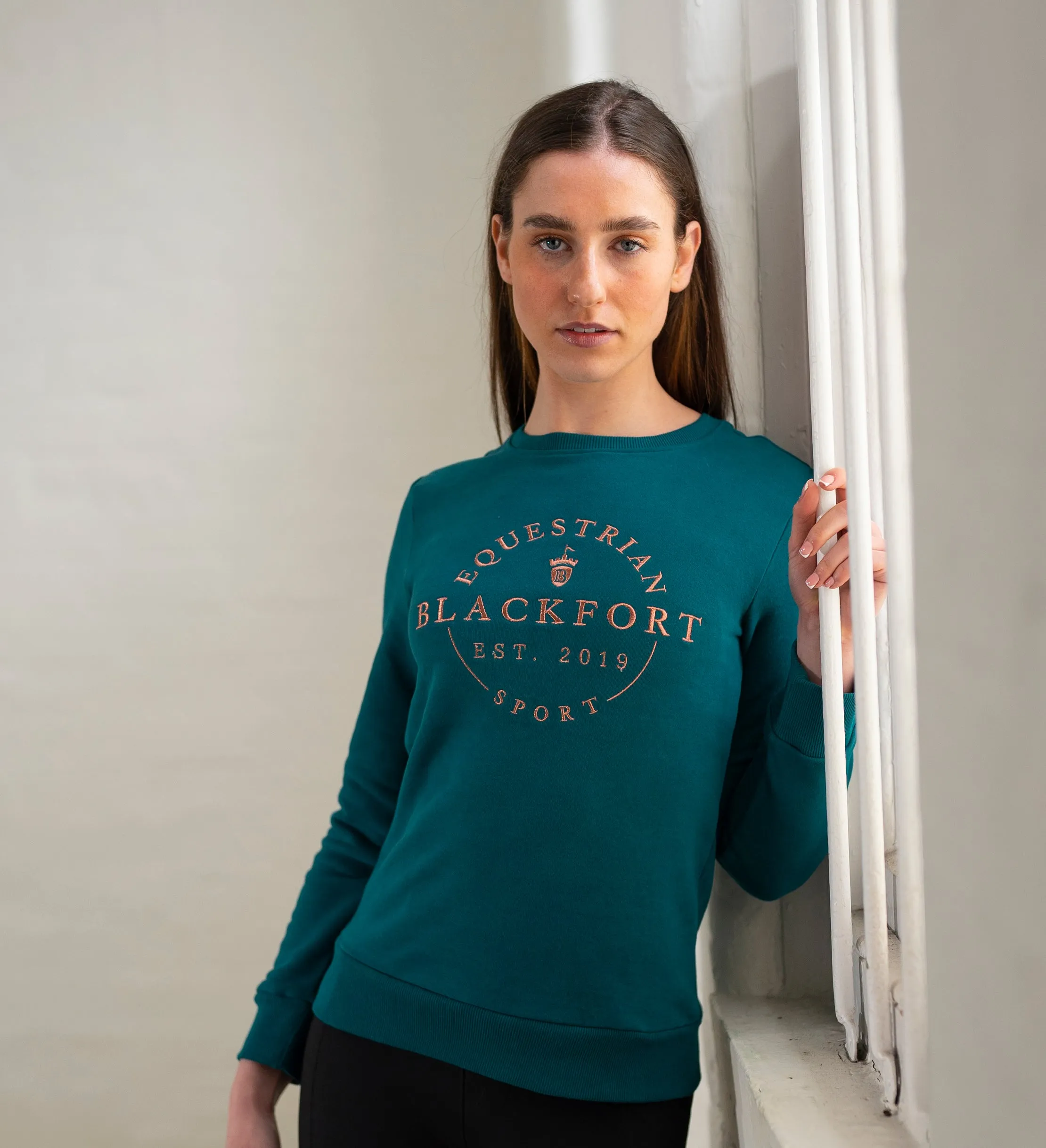 Emerald Green & Rose Gold - Round Neck Sweatshirt