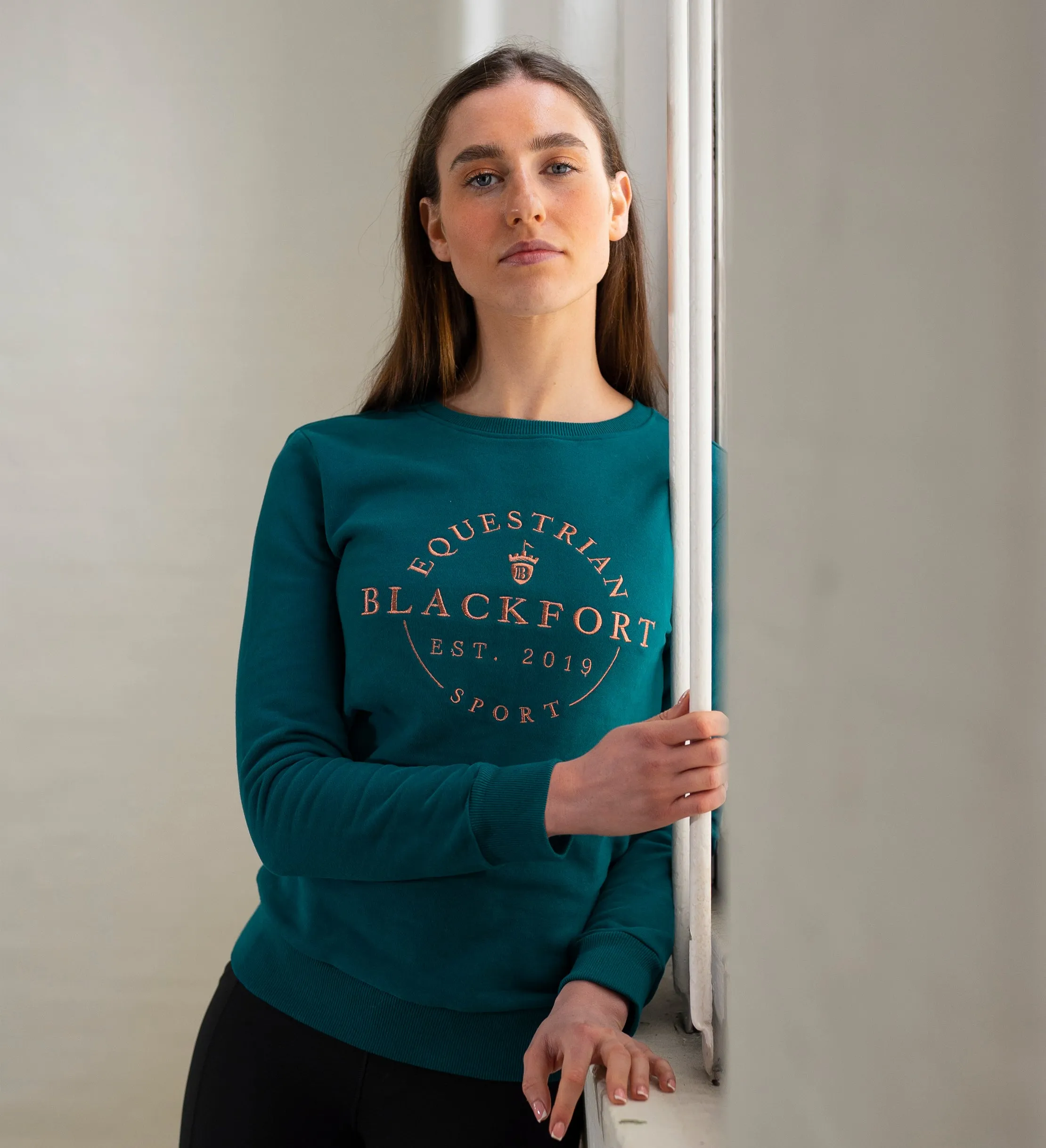 Emerald Green & Rose Gold - Round Neck Sweatshirt