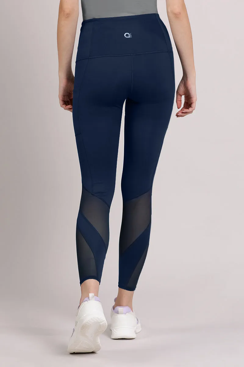 Energize Panelled Tights - Pageant Blue