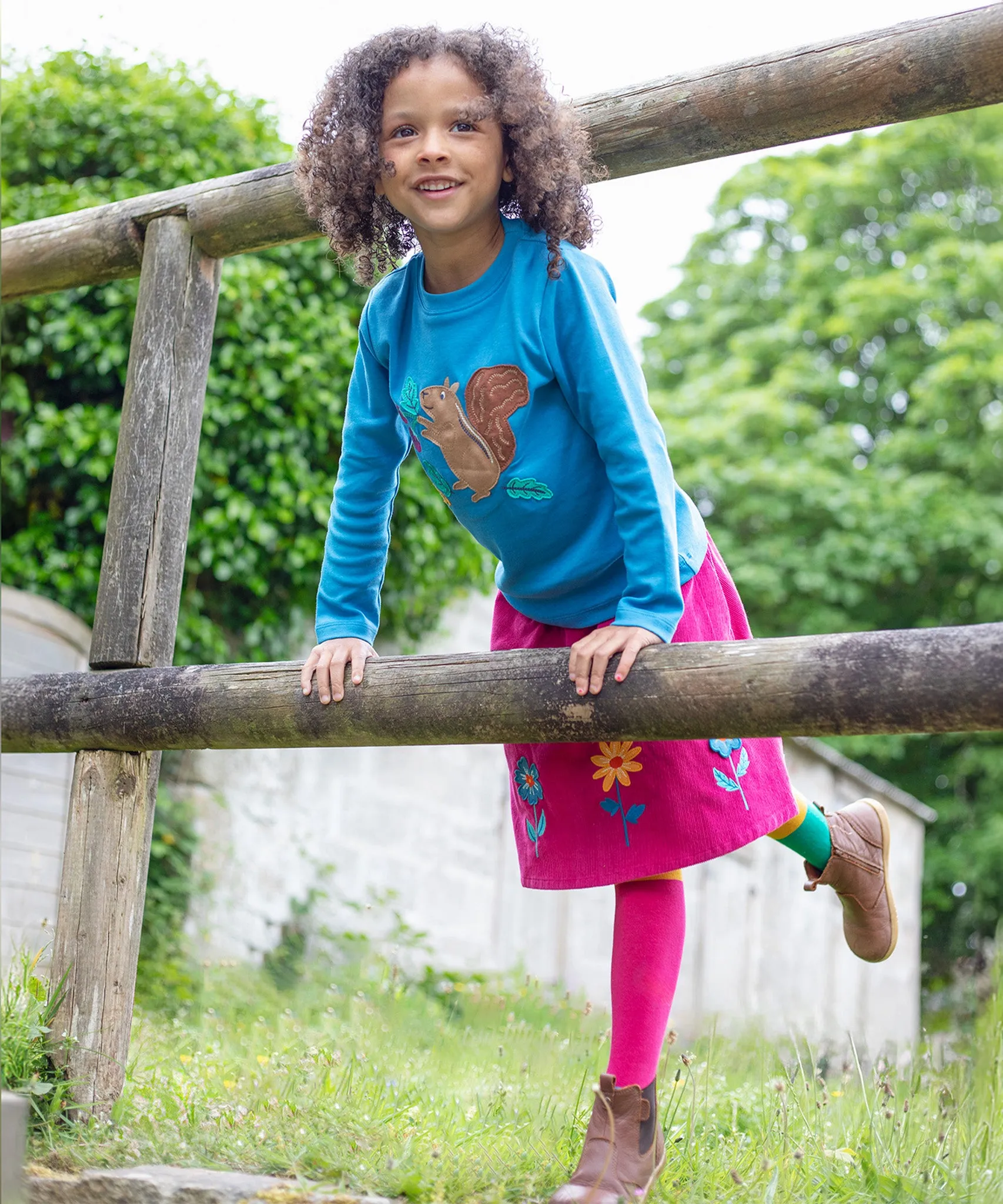 Frugi Norah Tights - Deep Water Colour Block