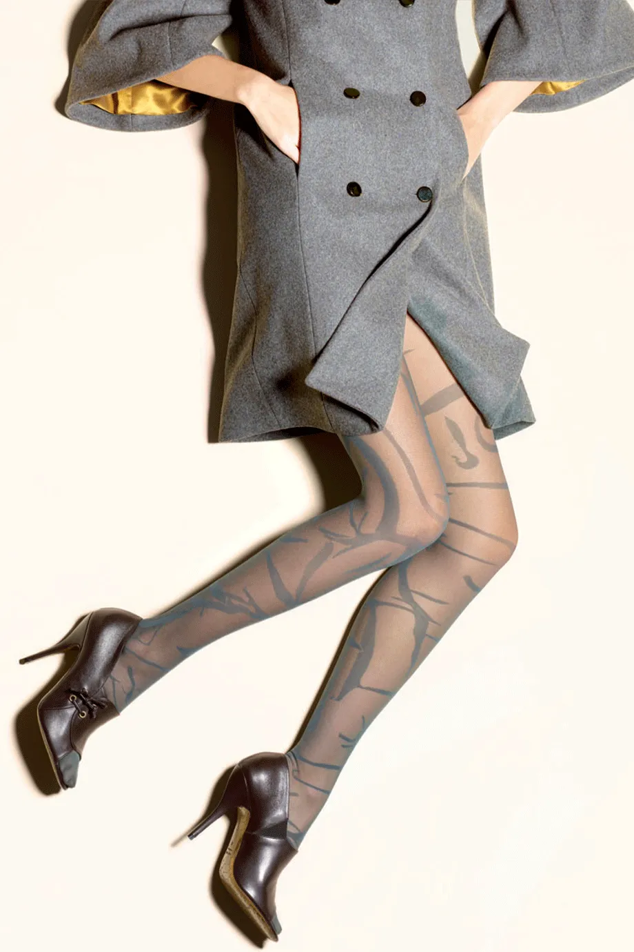 GERBE ET ALORS Abstract Grey Green Tights