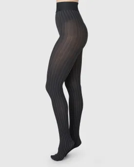 Hilda Stripe Tights Black