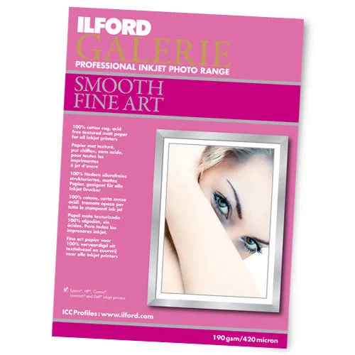 Ilford Galerie - Smooth Fine Art 190gsm 13"x19", 10 sheets