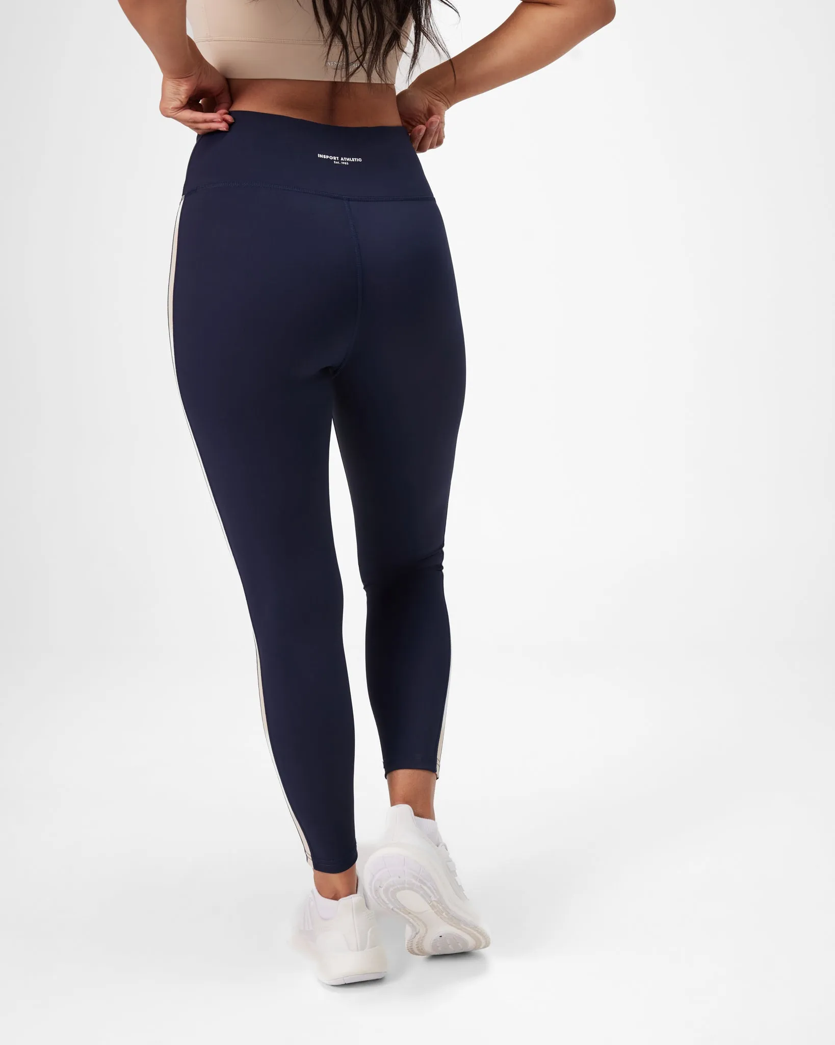 INSPORT WOMENS ESCAPE PANEL FULL LENGTH TIGHT NAVY/CREAM