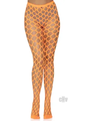 Jumbo Pothole Net Tights - Neon Orange - One Size