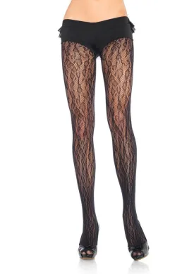 Leopard Net Pantyhose Black - Leg Avenue