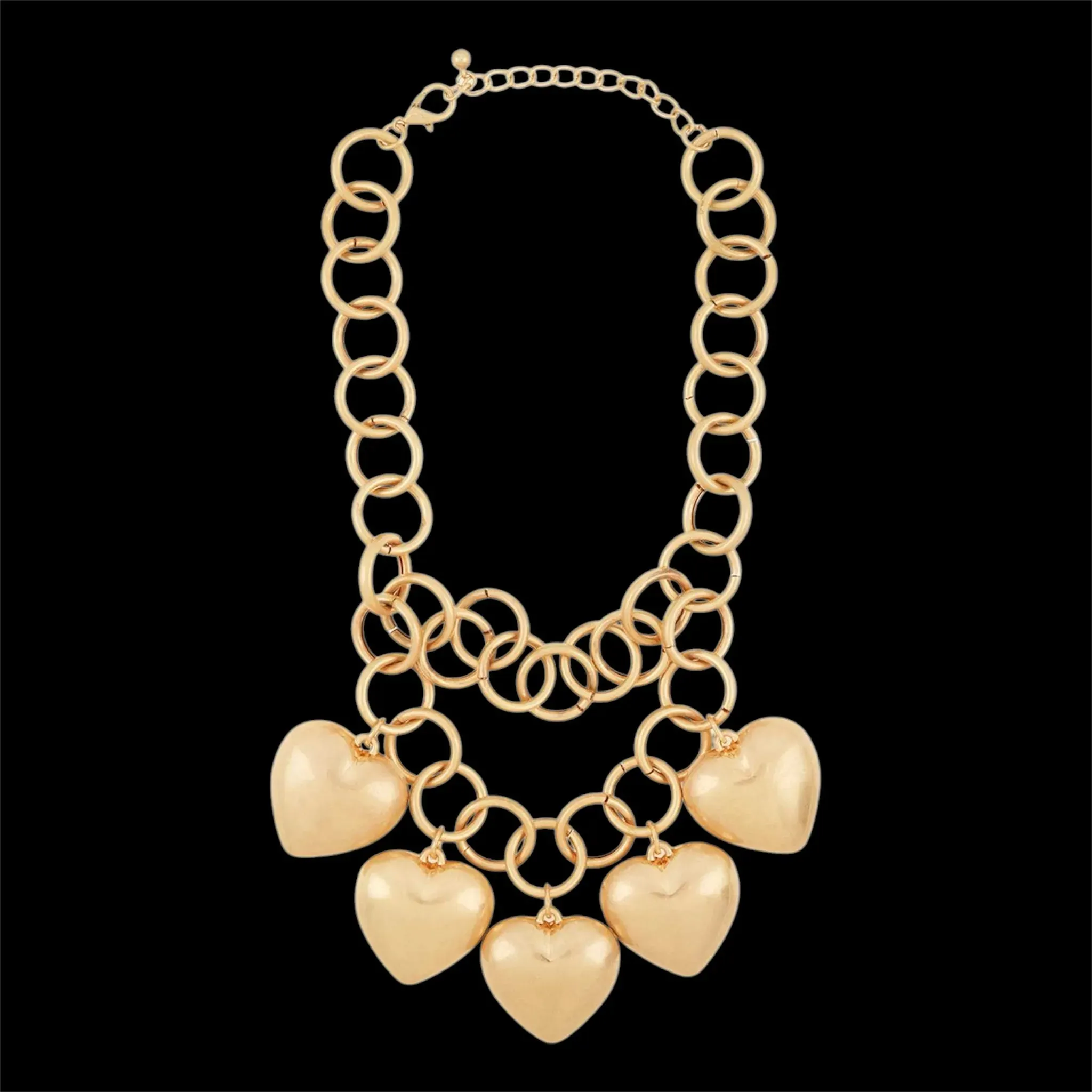 Matte Gold Heart Charm Necklace – Elegant, Versatile, and Comfortable