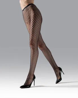 Natori Double Weave Fishnet Tights - Black