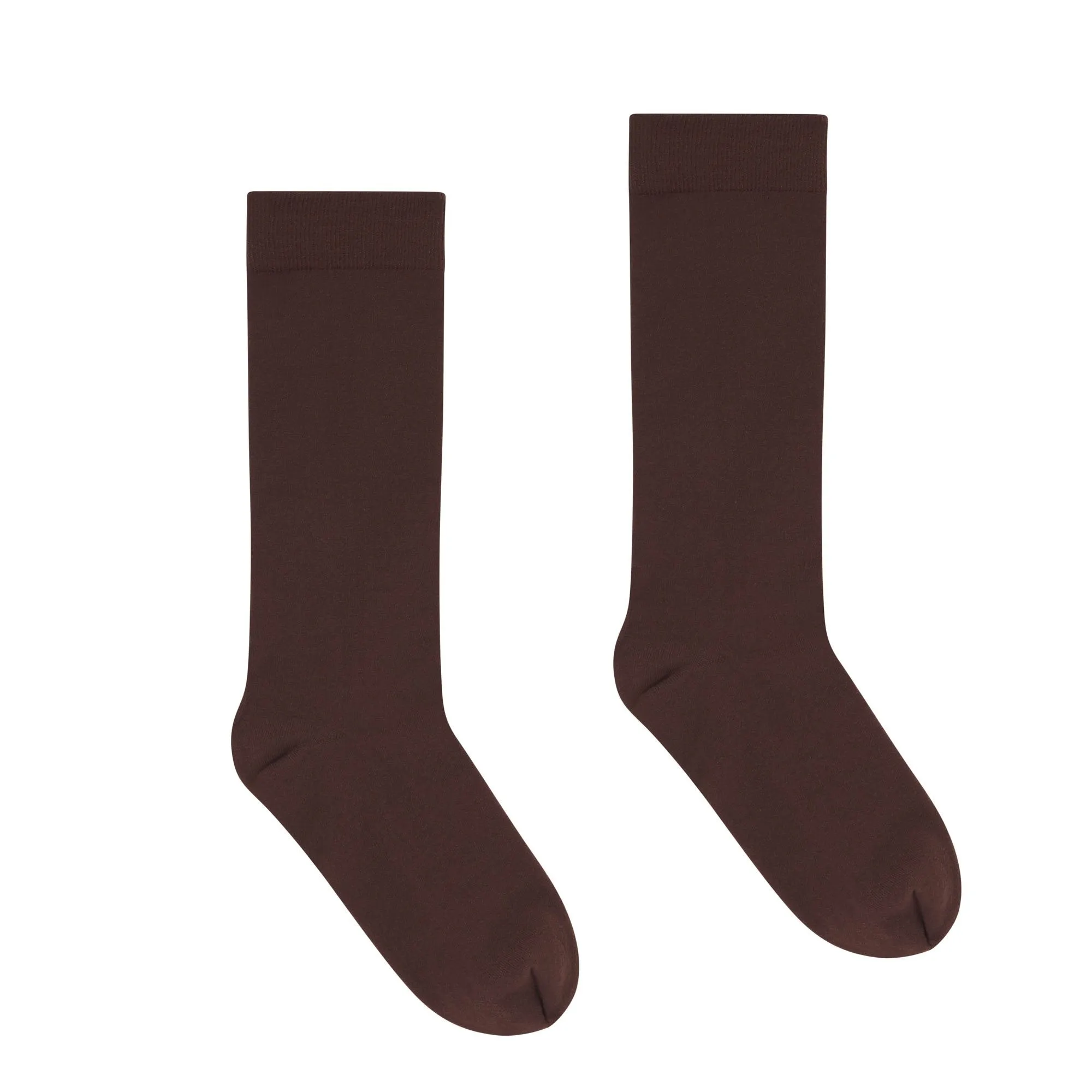 NYLON HOSIERY MID CALF SOCK | COCOA