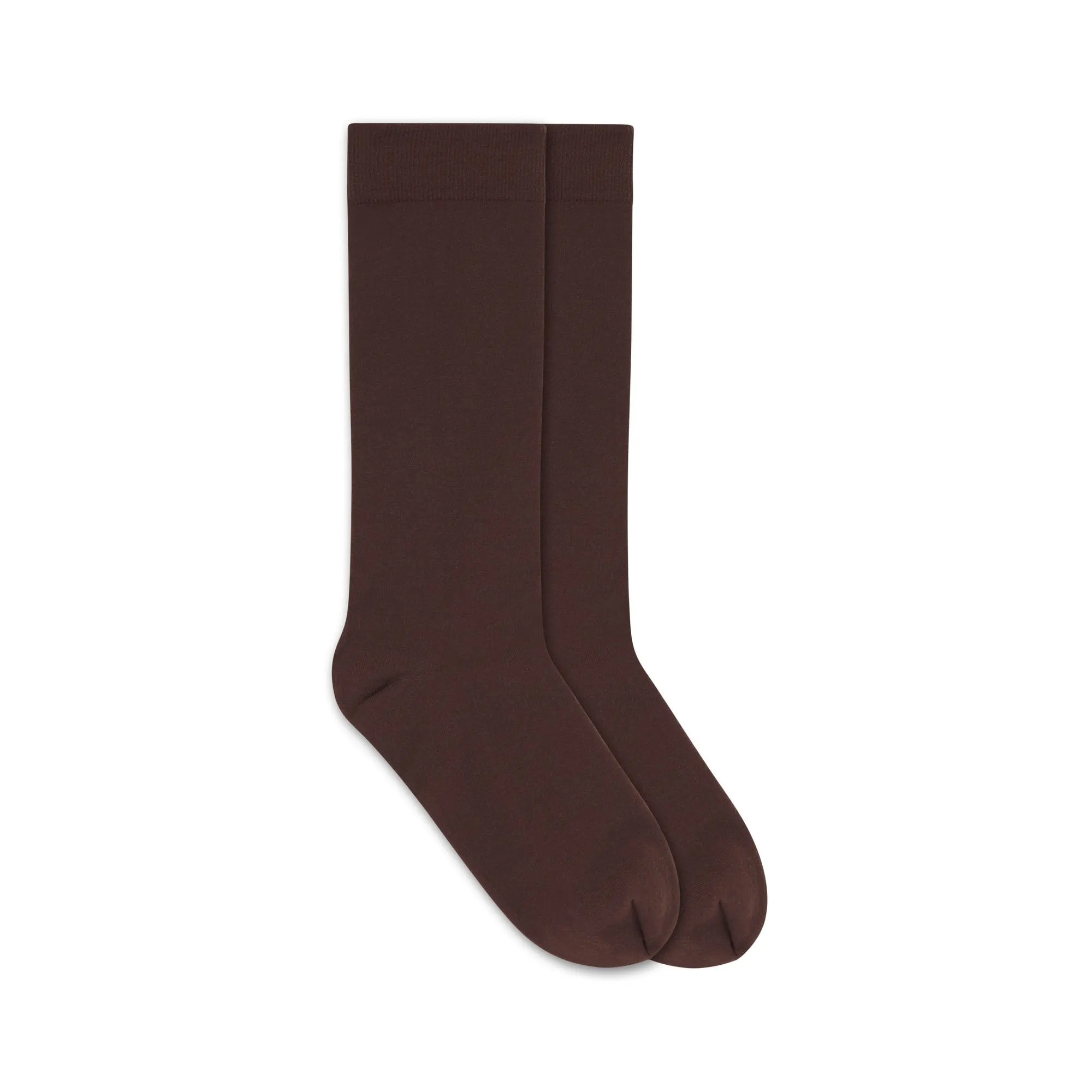 NYLON HOSIERY MID CALF SOCK | COCOA