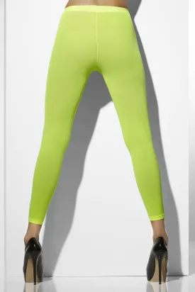 Opaque Footless Tights, Neon Green