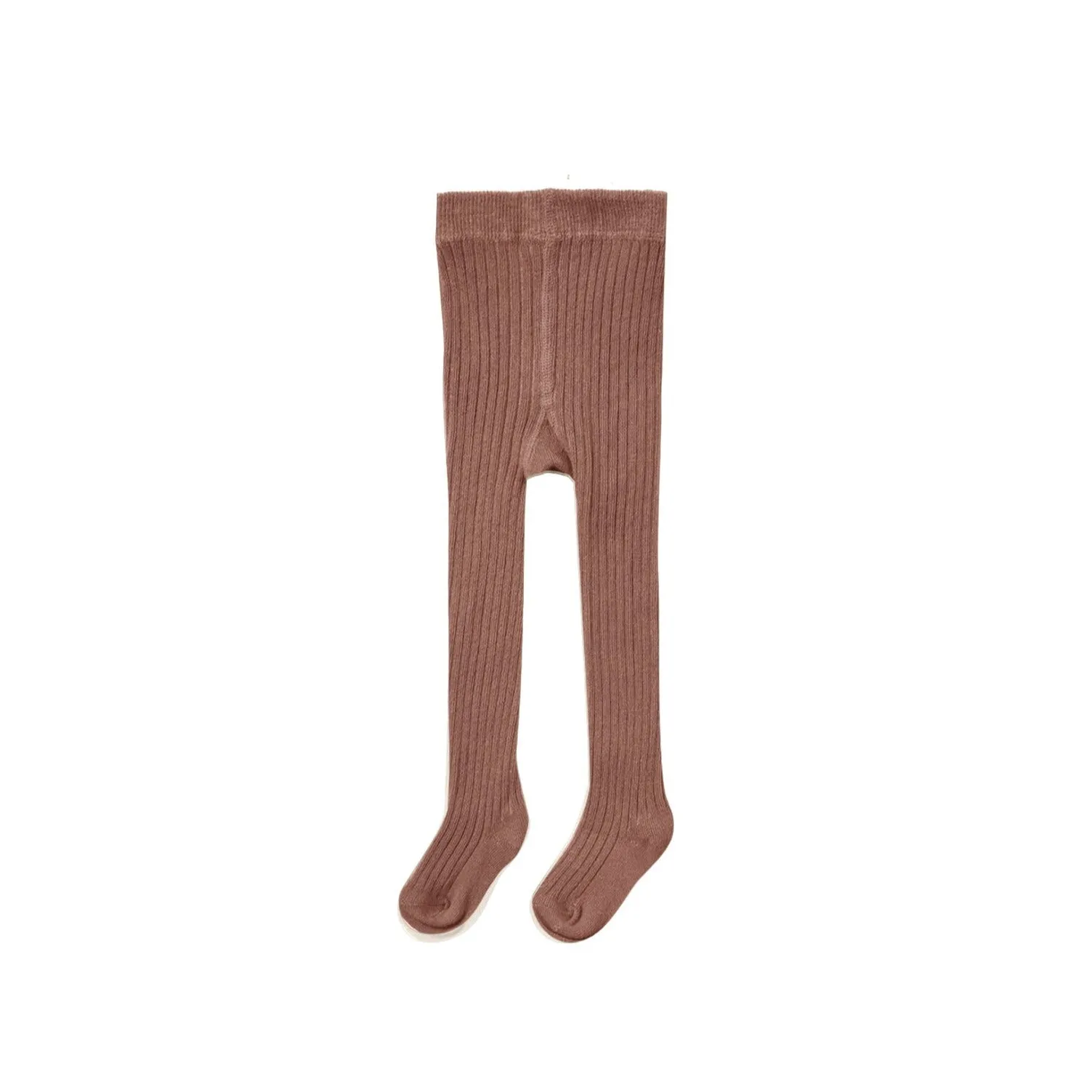 Quincy Mae Ribbed Tights - Pecan