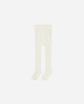 Rib Knit Tights - Ivory