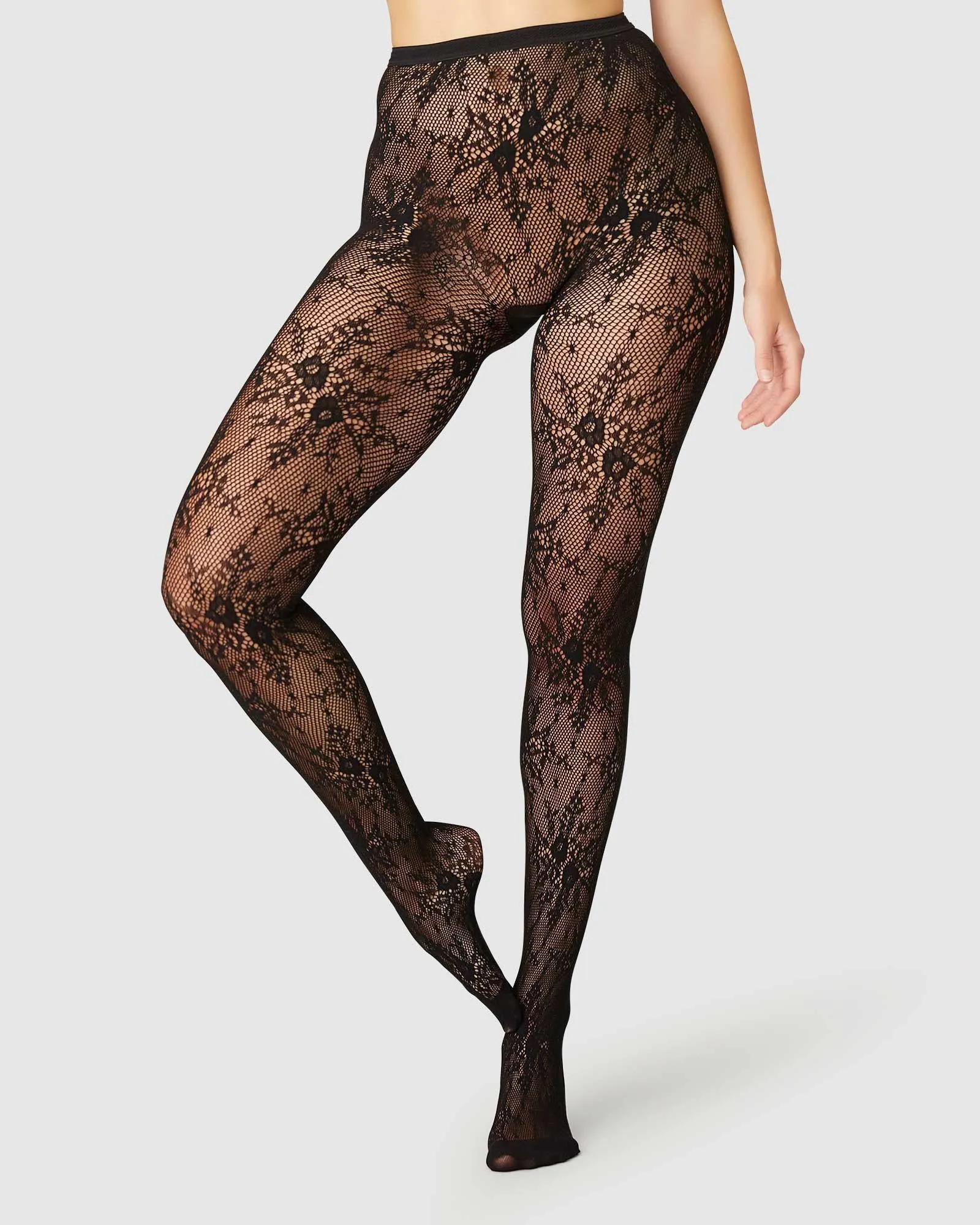 Rosa Lace Tights Black