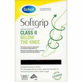 Scholl Softgrip Ultima Class 2 Below Knee Open Toe Stockings, Large, Natural