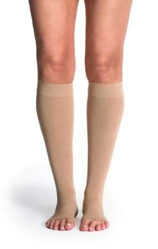 Sigvaris 843CO Soft Opaque, 30-40 mmHg, Knee High, Open Toe