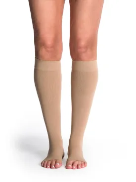 Sigvaris Soft Opaque (Formerly 840 Soft Opaque) Women's Knee High  20-30mmHg-Open Toe