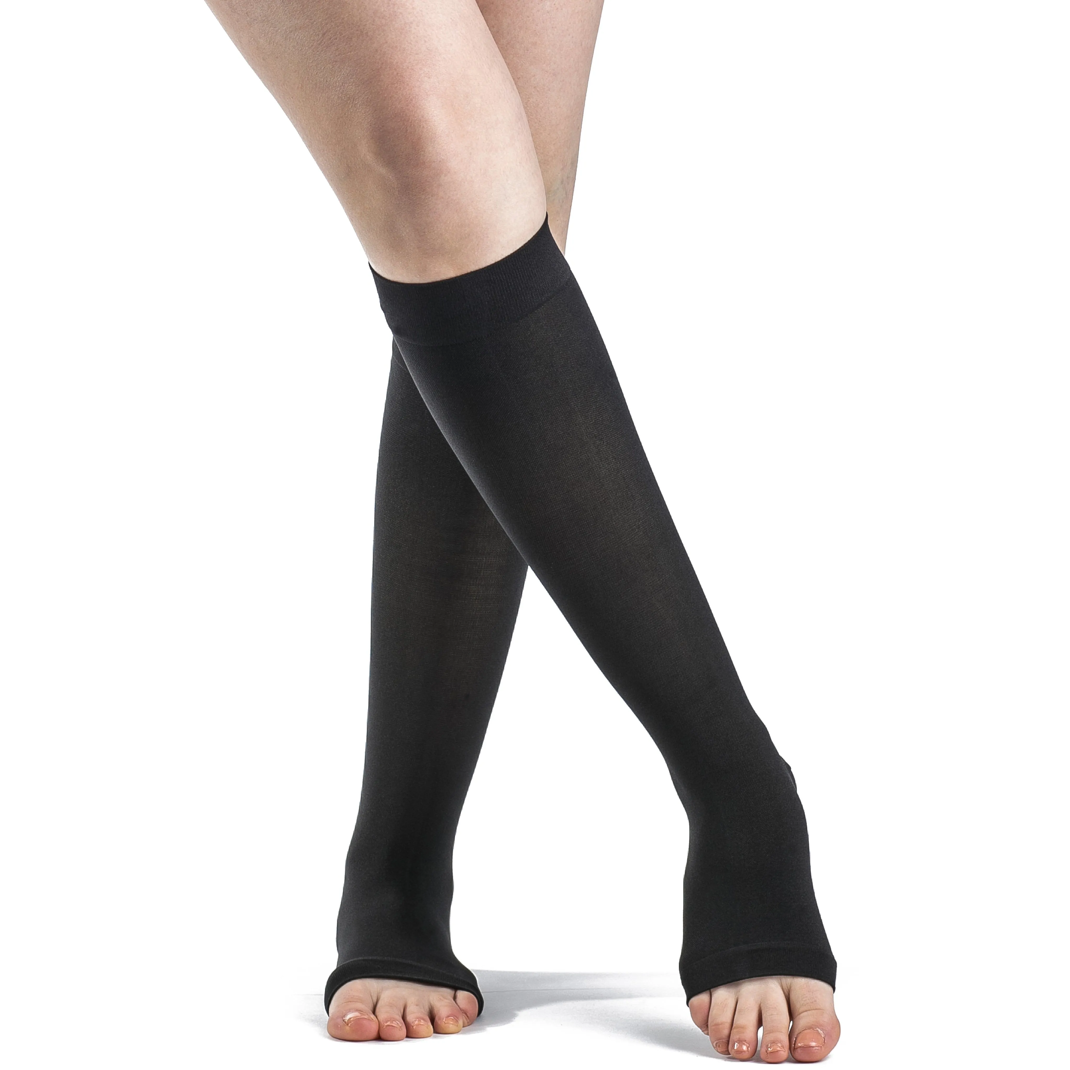 Sigvaris Soft Opaque Women's Knee High 20-30 mmHg, Open Toe