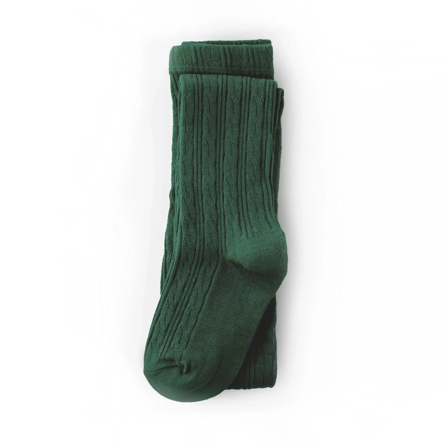 The Little Stocking Co - Cable Knit Tights - Forest Green