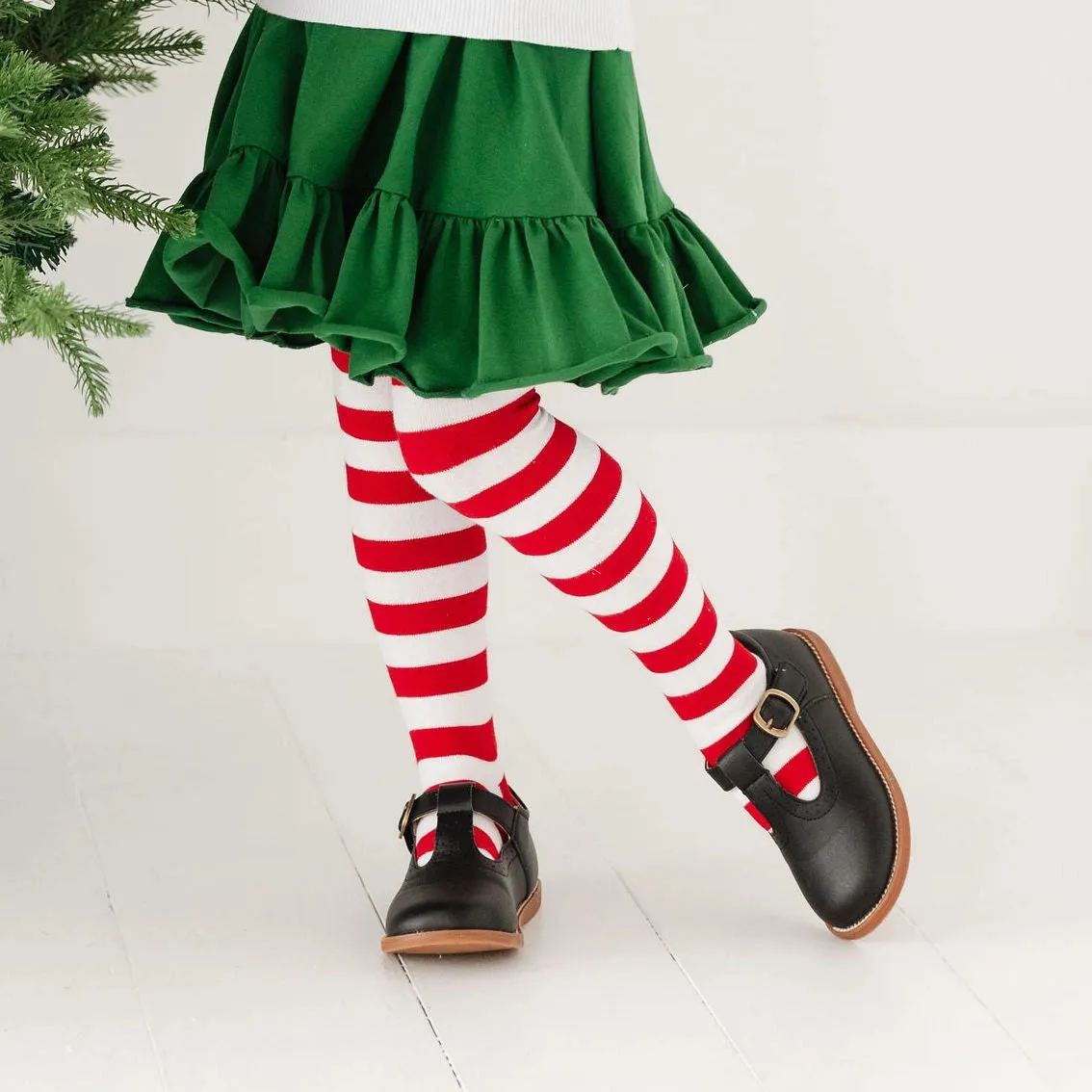 The Little Stocking Co - Knit Tights - Peppermint Stripe