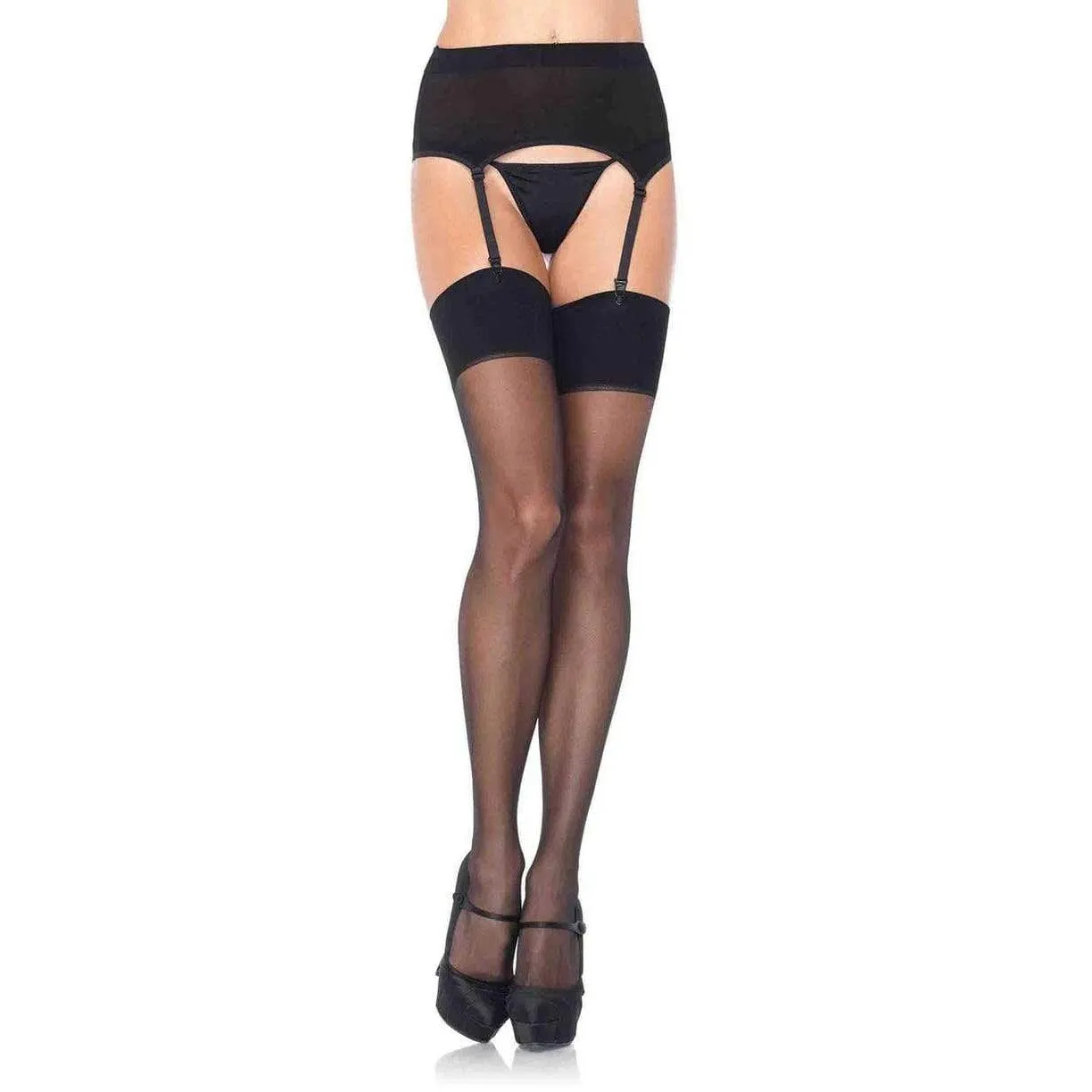 Zara Garter Belt and Stocking - One Size - Black