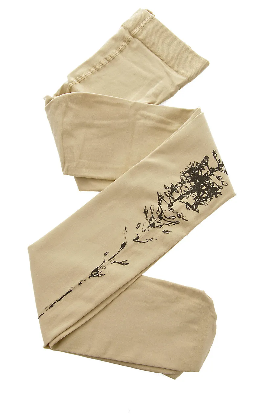 ZOHARA BUDDLEIA Flower Beige Tights