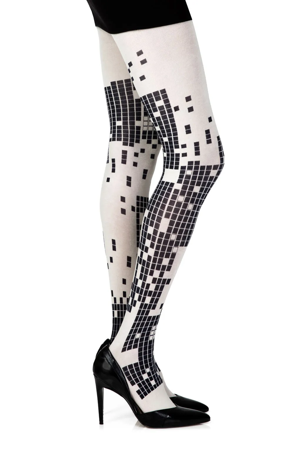 Zohara "Game Boy" Cream Print Tights