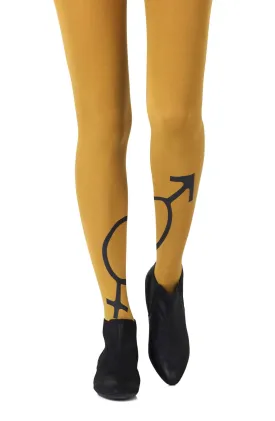 Zohara "Mars   Venus" Black Print Tights